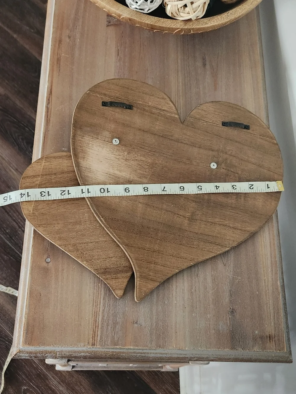 Rustic Double Wood Heart Photo Holder ✨ I Love Us ✨ Farmhouse Decor Anniversary